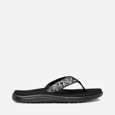 Teva Voya - Women's Teva Flip Flops - Black | India (EGJH86374)